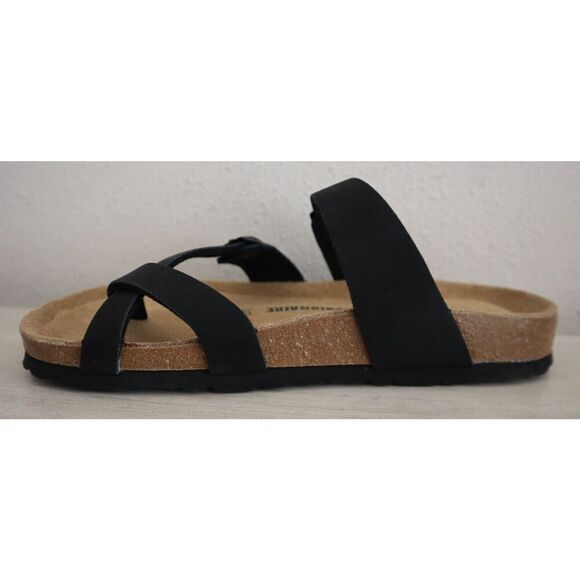 Cushionaire 779601 Women's Sz 8M Black Luna Cork Footbed Sandals SIB - Picture 7 of 13